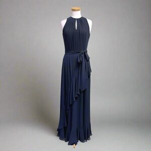 Elegant Navy Blue Evening Gown